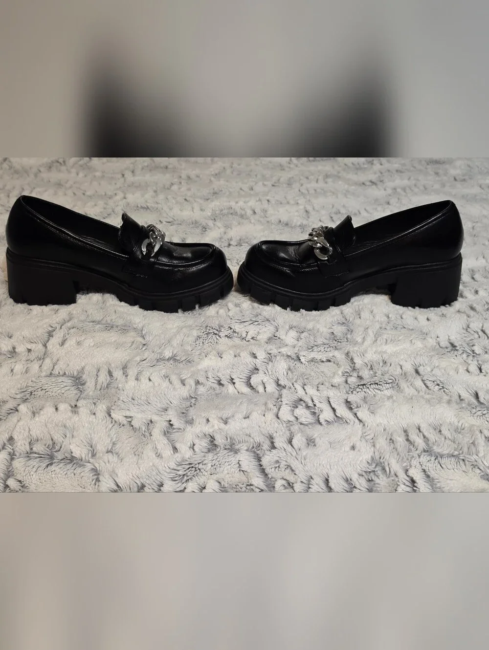 Dirty Laundry Nirvana Chill Black Chunky Platform Chain Loafers. Like NEW! S:8.5